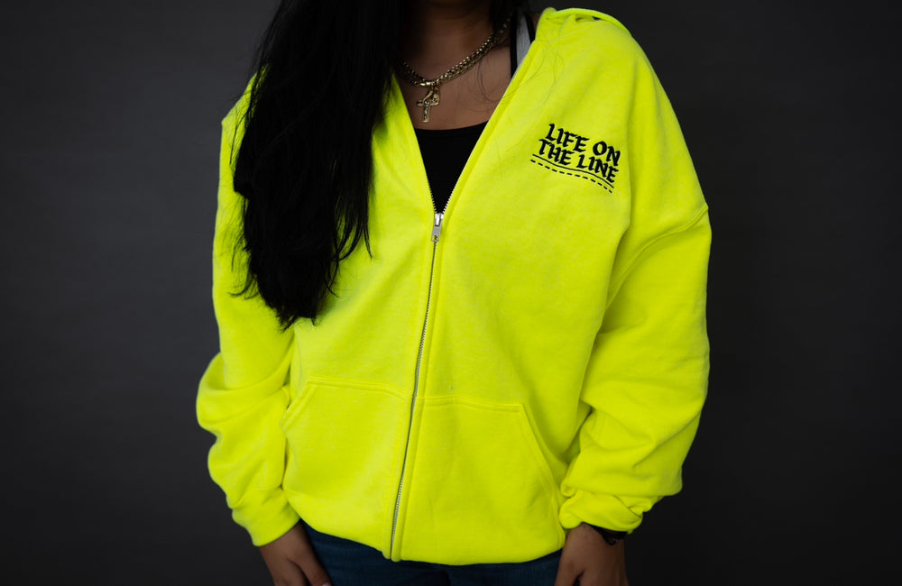 Hi-Viz Green Zip